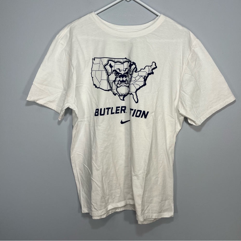Butler Bulldongs Shirt Mens Extra Large White NCAA Nike Tee Athletic Cut Cotton